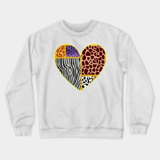 Love Heart Shape Jungle Print Design Crewneck Sweatshirt